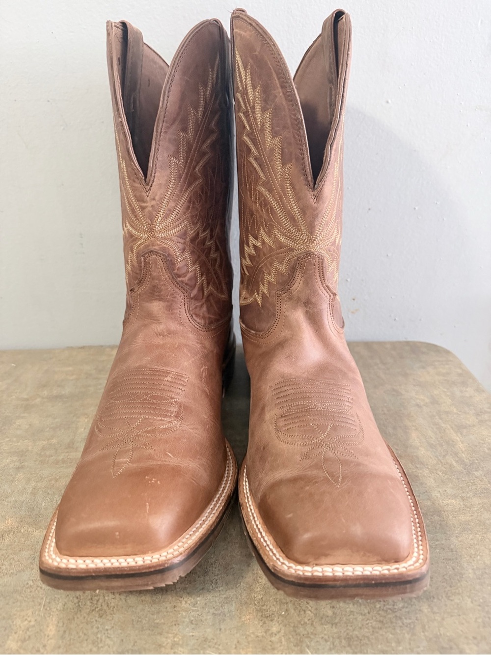 Tony Lama Tan Leather Western Cowboy Boots